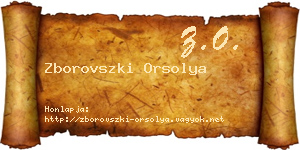 Zborovszki Orsolya névjegykártya